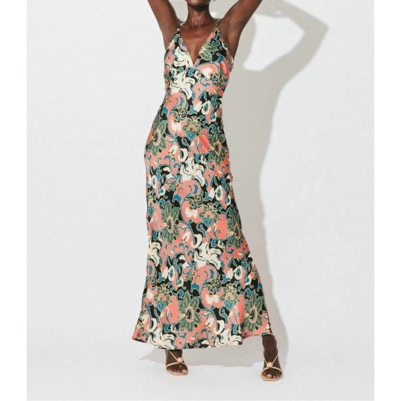 NEW CLEOBELLA cadence printed ankle dress in gypsy bloom L NWT - Picture 2 of 8